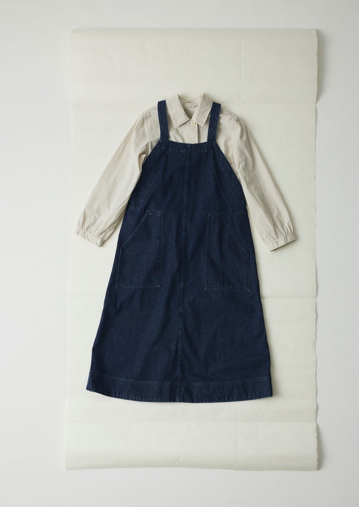 Patch Pocket Denim Dungaree Dress | Indigo