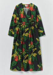Produce Print Silk Cotton Dress | Slate