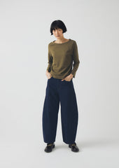 Lia Cotton Boat Neck Tee | Olive