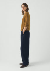 Wool Cashmere Half Sleeve Sweater | Tumeric
