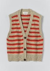 Jacquard Stripe Linen Cotton Tank | Red Multi
