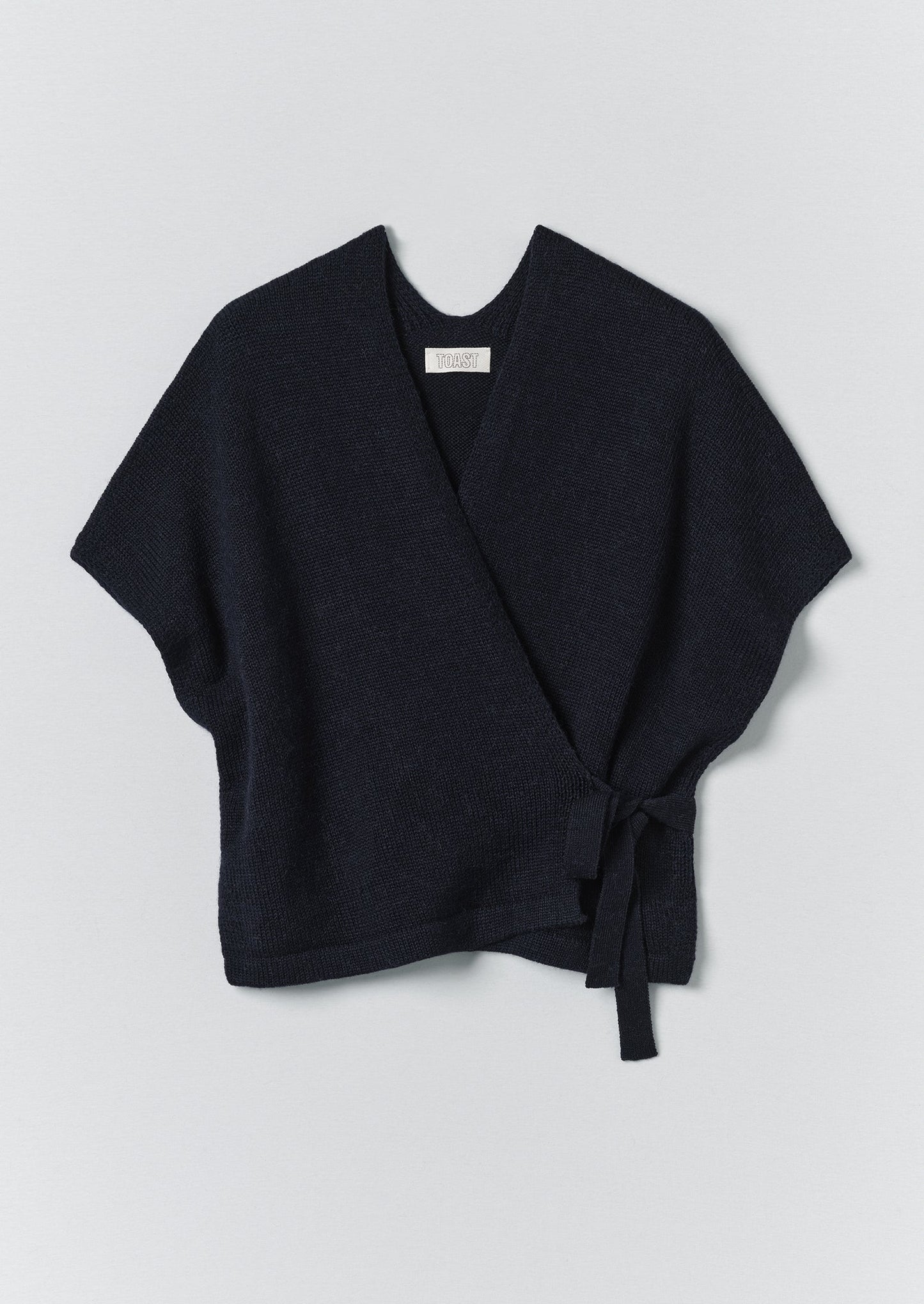 Wool Alpaca Knitted Wrap | Navy