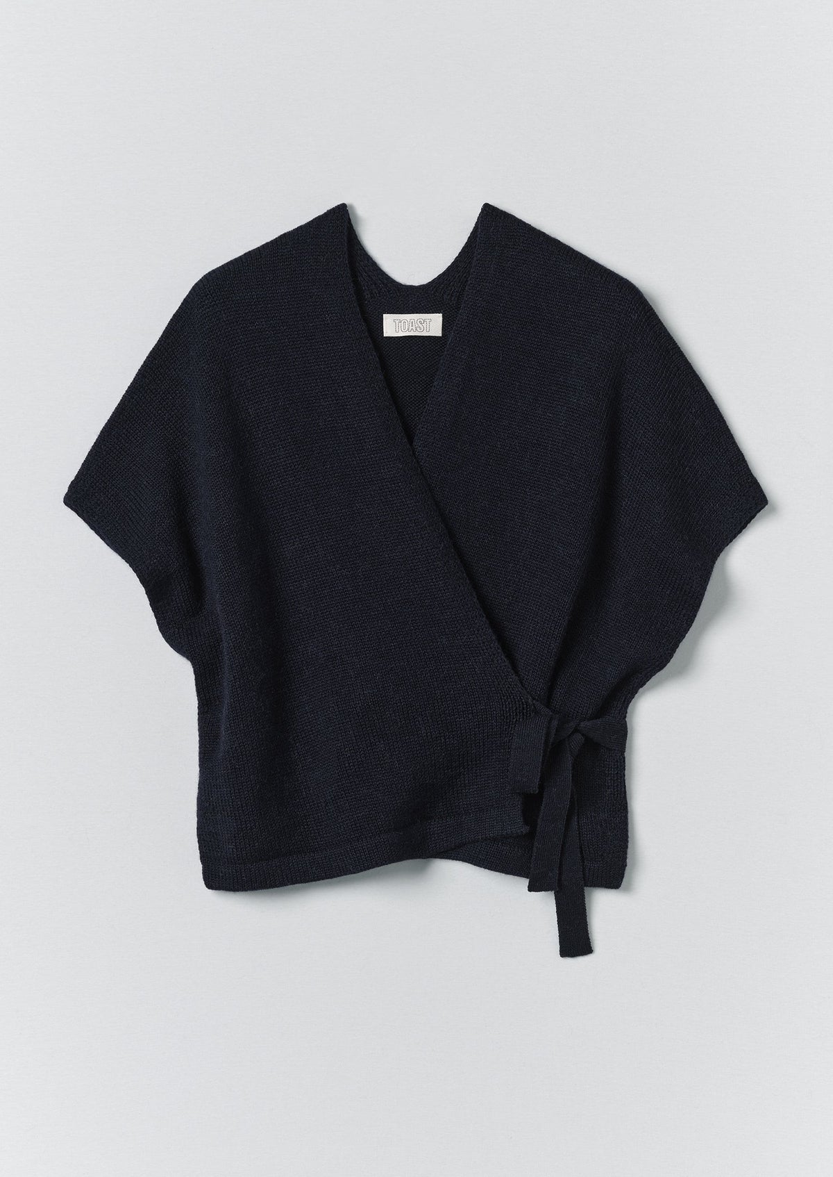 Wool Alpaca Knitted Wrap | Navy