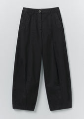 Sculpted Organic Cotton Twill Trousers | Slate