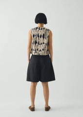 Pleat Front Cotton Twill Shorts | Slate