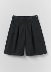 Pleat Front Cotton Twill Shorts | Slate