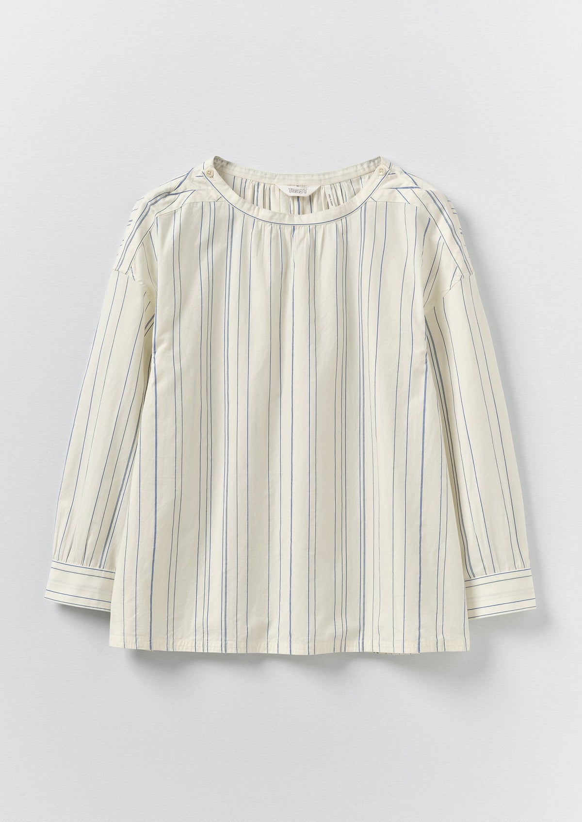 Irregular Stripe Gathered Smock Top | Cobalt
