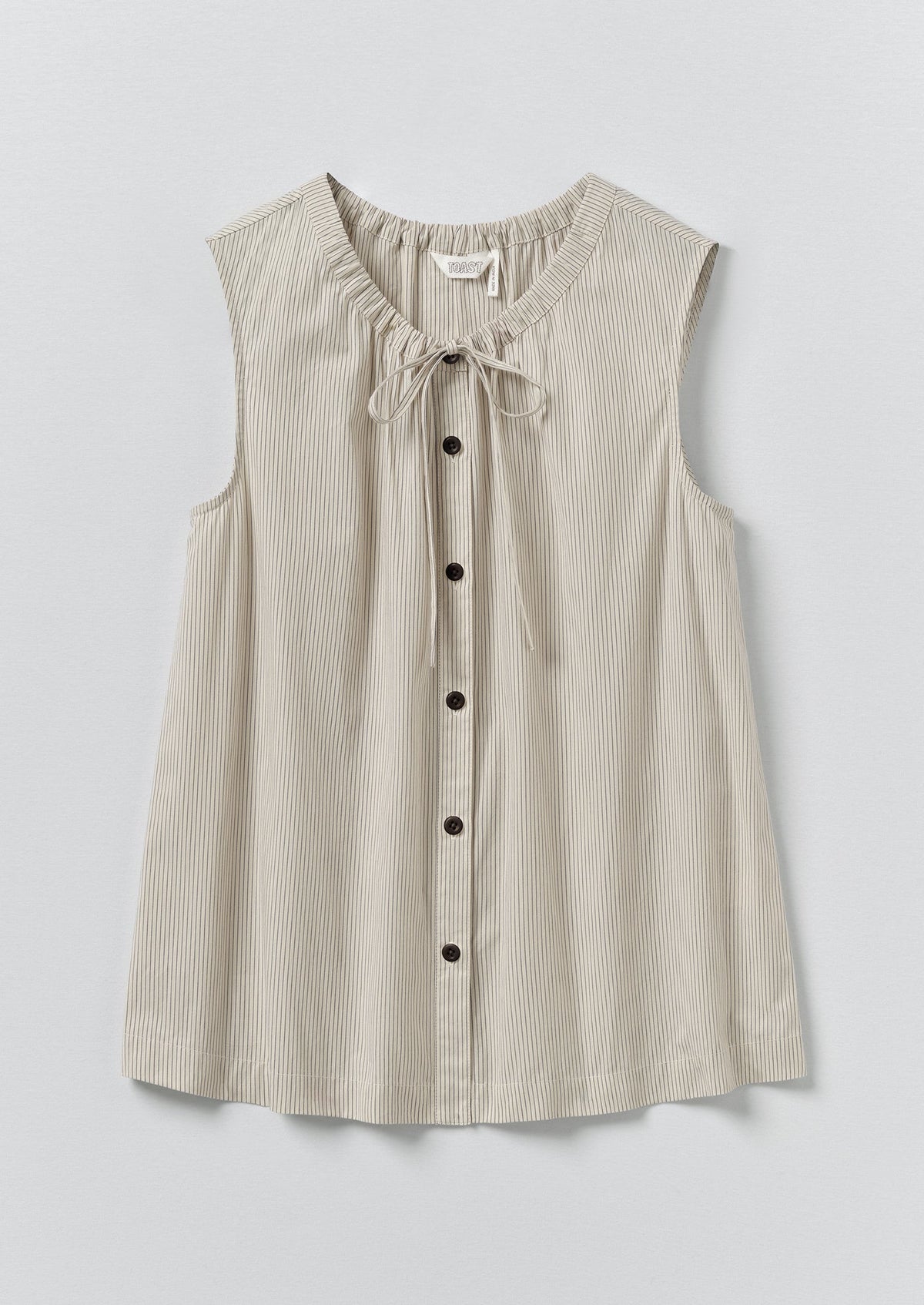 Mini Stripe Cotton Top | Sunwashed Blue