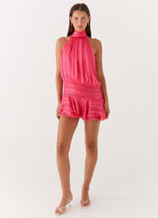 Willow Chiffon Mini Dress - Fuchsia