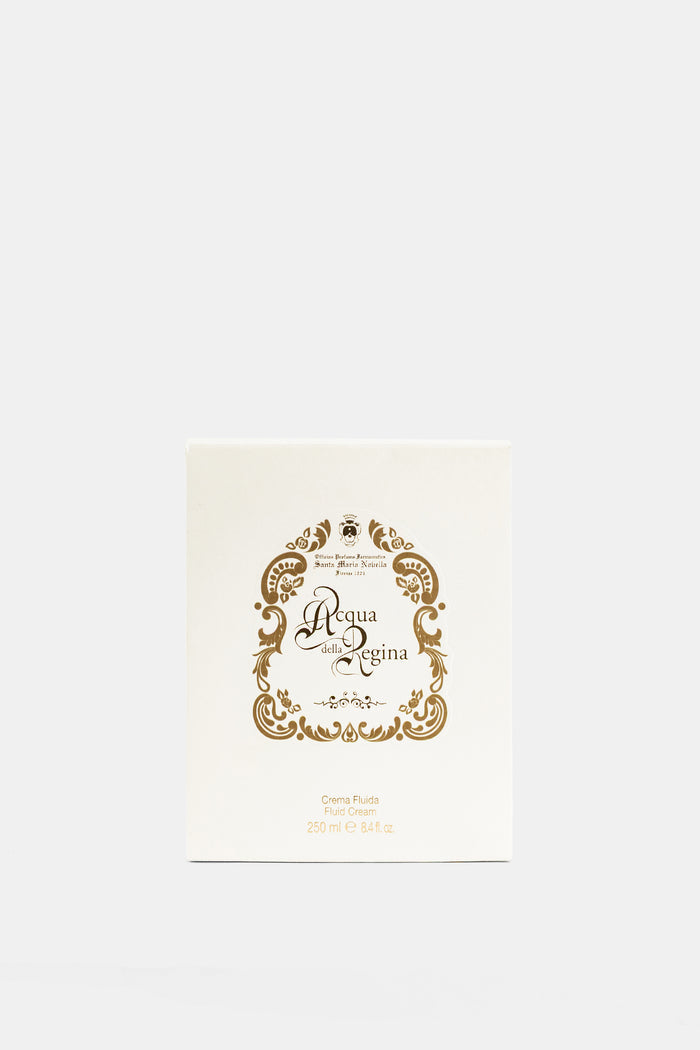 Santa Maria Novella Acqua della Regina boîte crème corps packaging blanc typographie dorée baroque 250 ml