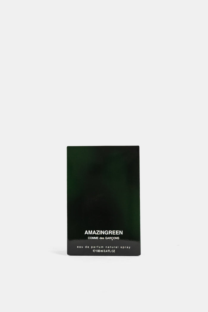 Comme des Garçons Parfums Amazingreen boîte laquée vert profond brillant eau de parfum 100ml présentation face