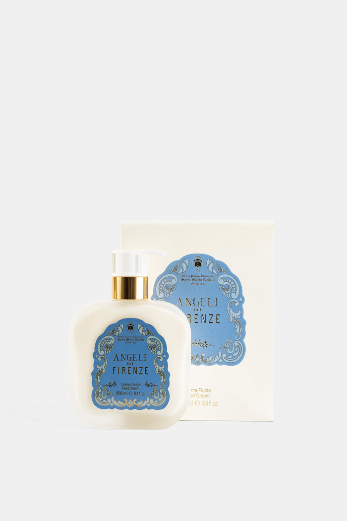 Santa Maria Novella Angeli di Firenze lotion corps coffret packaging crème ivoire décor baroque bleu 250 ml