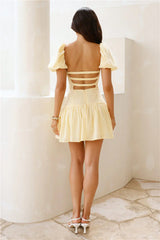Curious Girl Mini Dress Yellow