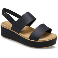 Brooklyn Matte Wrap Low Wedge - Black/Cashew