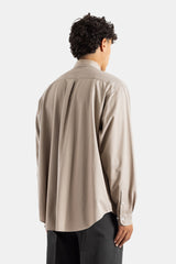 Kanemasa Phil. chemise jersey coton beige dos empiècement yoke surpiqûres coupe oversize tombante homme SS26