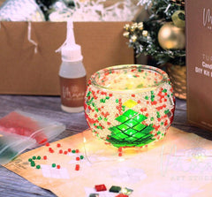"Christmas" Mosaic Candle Holder DIY Home Kit