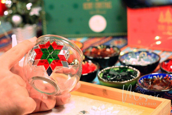 "Christmas" Mosaic Candle Holder DIY Home Kit
