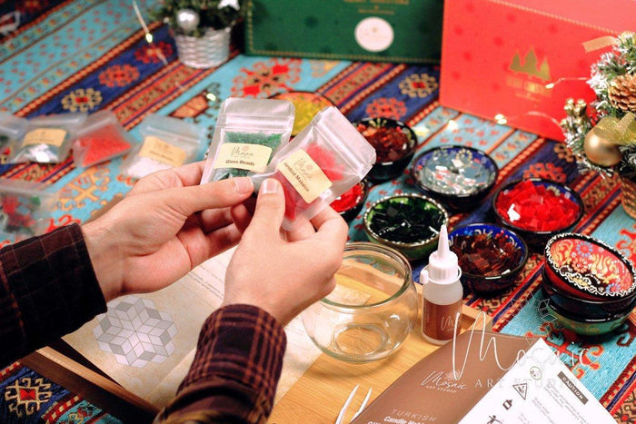 "Christmas" Mosaic Candle Holder DIY Home Kit