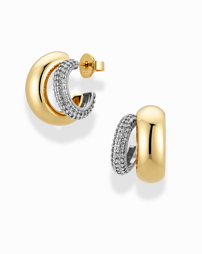 Conrad Pave Hoops - Mod + Jo - Jewelry built to last, advanced plating technology