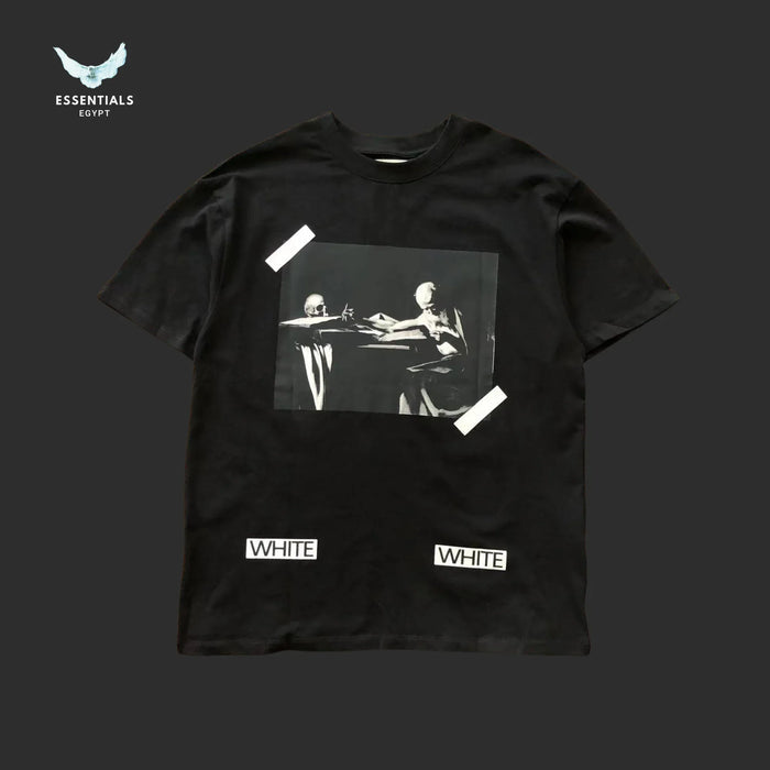 Off - White Diag Spray Tee – Black/White - ESSENTIALS EGYPT