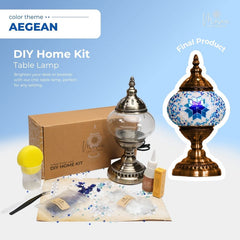 DIY Turkish Mosaic Lamp Kit – Aegean Color Theme