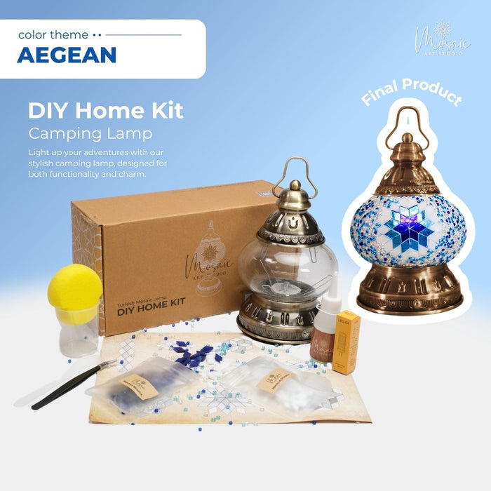 DIY Turkish Mosaic Lamp Kit – Aegean Color Theme