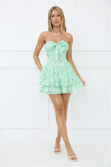 Empowered Vibe Strapless Mini Dress Green