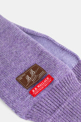BB Wallace étiquette double face knit made in Spain cousue sur écharpe femme laine lilas côtelée