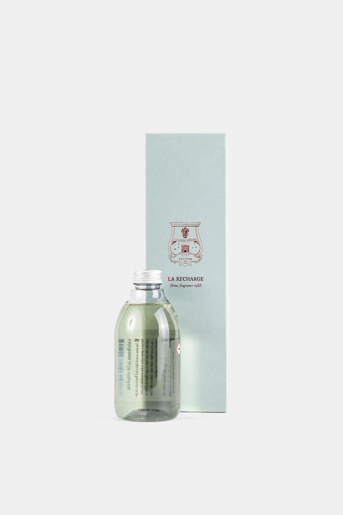 Trudon La Recharge diffuseur Ernesto coffret bleu pâle et flacon plastique rechargeable 300ml parfum maison