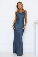 Effortless Appeal Satin Maxi Dress Teal