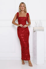 Dear Me From Me Mesh Maxi Dress Red