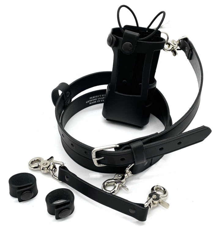 Firefighter Radio Holder w/ Beltslide & D-Rings Bundle | PFT-9105-FM-B-BD