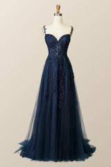 Hot Pink Lace Appliques A-line Long Formal Gown