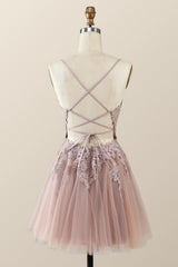 Emerald Green Appliques A-line Short Homecoming Dress