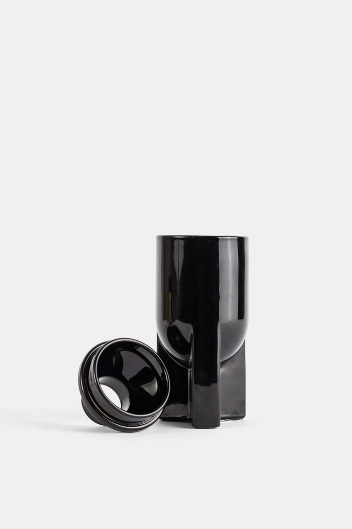 Rick Owens bougie L'apparition 200g couvercle déposé vue dessus intérieur noir laqué reflets brillants SS26