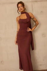 Lunaria Mesh Maxi Dress - Chocolate