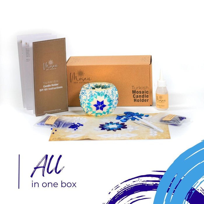 Mosaic Candle Holder DIY Home Kit "AEGEAN"