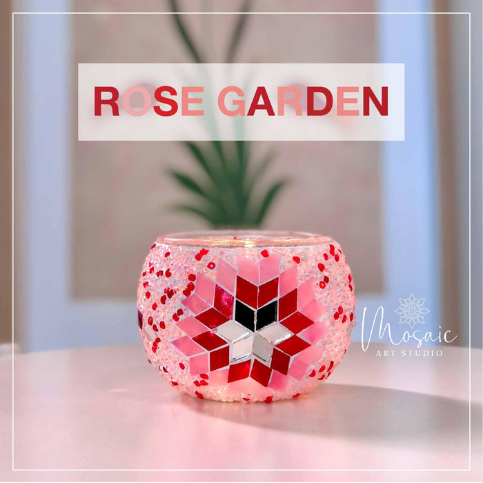 Mosaic Candle Holder DIY Home Kit "ROSE GARDEN"