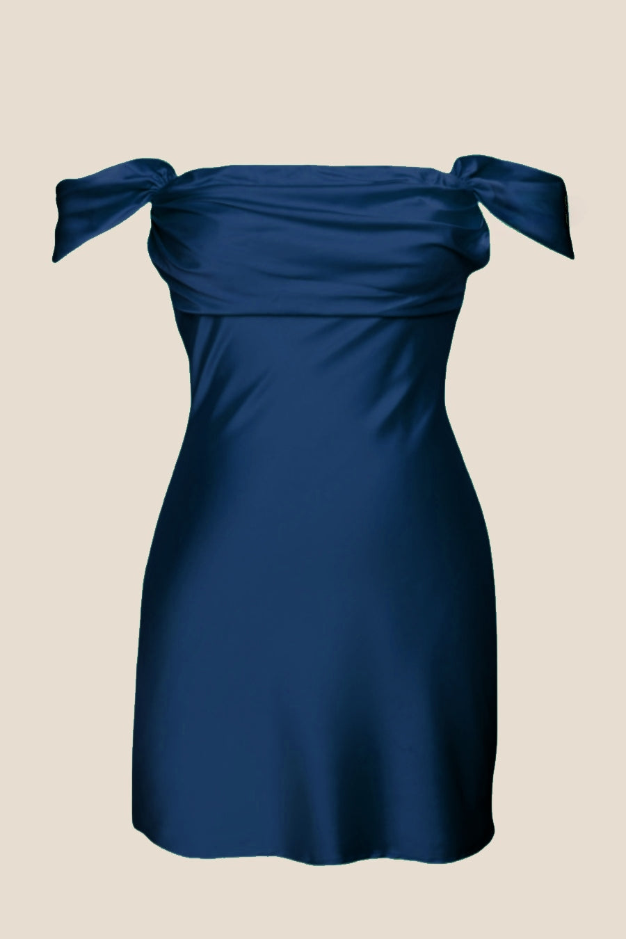 Off the Shoulder Navy Blue Mini Party Dress