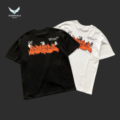 Off - White Fireprint Characters Tee – Black/White - ESSENTIALS EGYPT