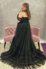 Cross Front Neon Pink Tulle Formal Dress