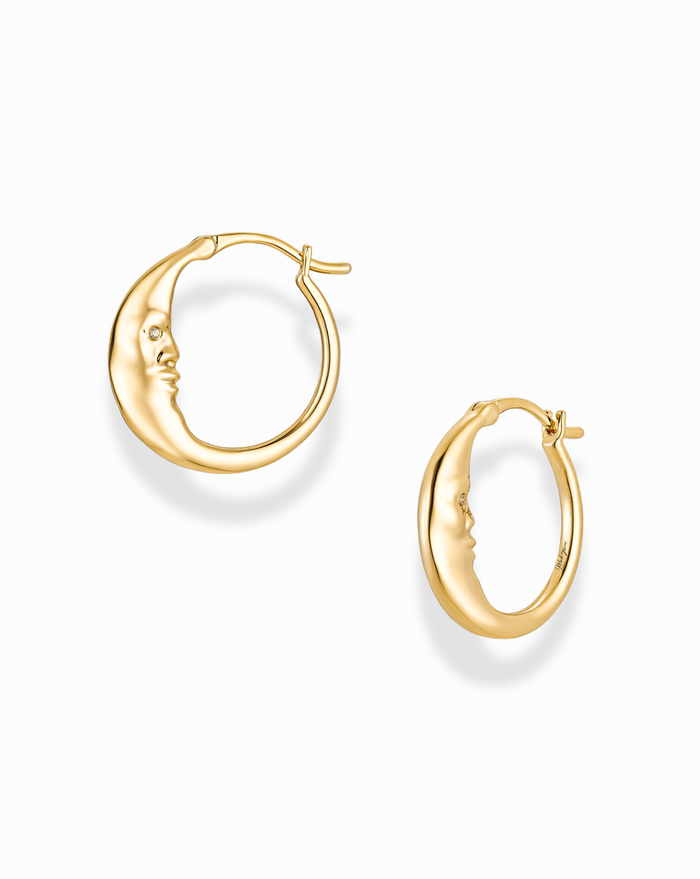 Petite Luna Hoops - Mod + Jo - Jewelry built to last, advanced plating technology