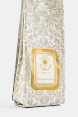 Santa Maria Novella Pot Pourri emballage tissu baroque crème reflets dorés étiquette vintage Firenze 1221
