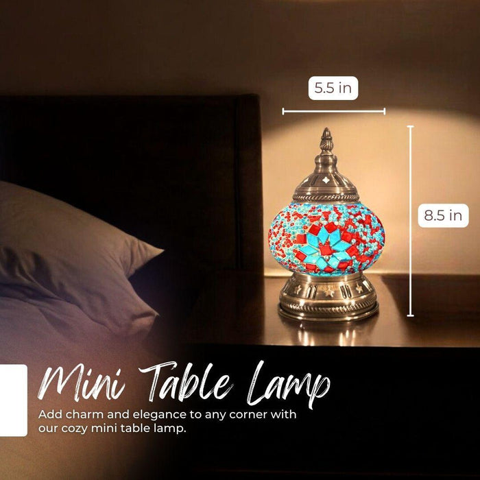 Ready-made Mosaic Lamp - Red & Blue Blossoms