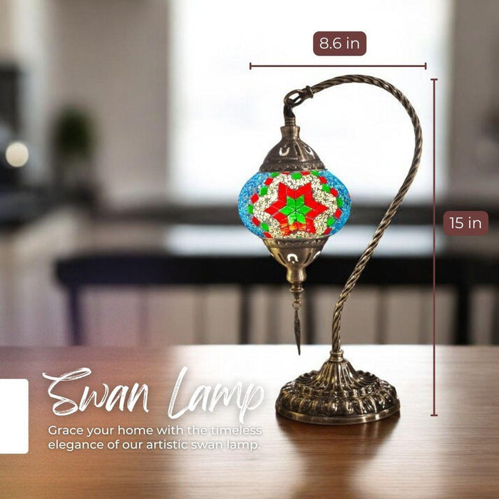 Ready-made Mosaic Lamp - Ruby Green Star