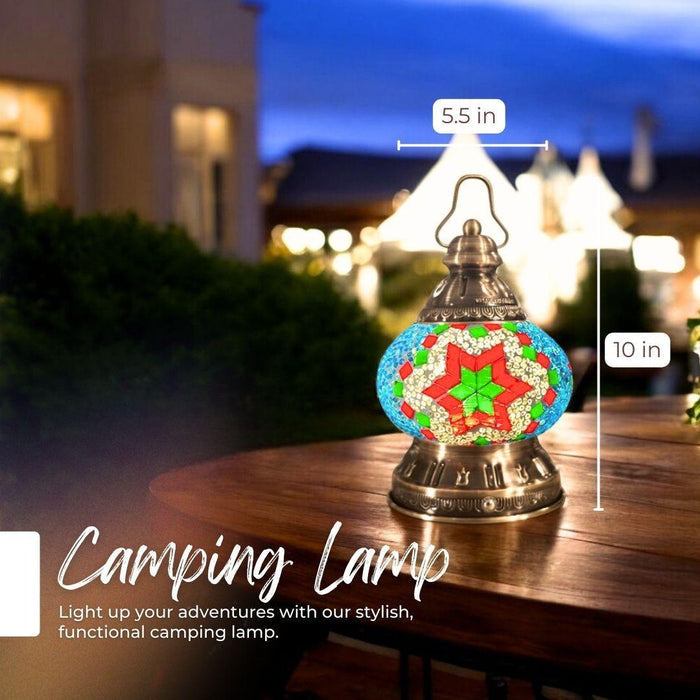 Ready-made Mosaic Lamp - Ruby Green Star