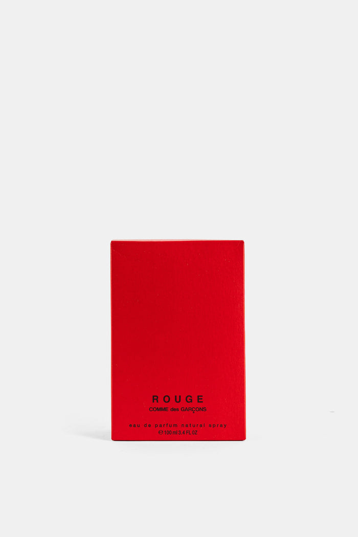 Comme des Garçons Parfums Rouge packaging carton mat rouge vif seul sur fond blanc, 100ml eau de parfum