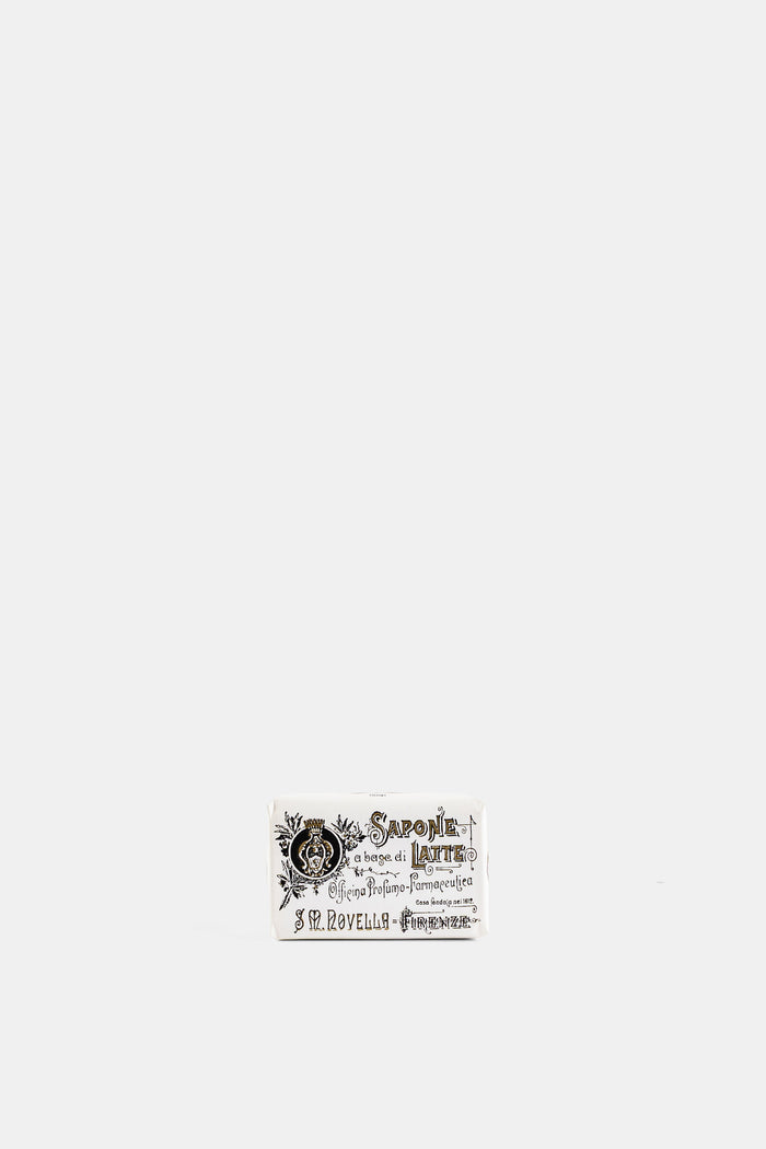 Santa Maria Novella savon au lait sans parfum 100g emballage vintage noir et or Firenze soin peau sensible