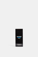 Boîte noire brillante Comme des Garçons Parfums Incense Kyoto Series 3 avec typographie bleue et blanche