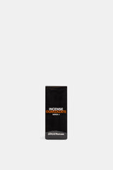 Boîte packaging noir brillant Comme des Garçons Parfums Incense Ouarzazate Series 3 typographie orange et blanche